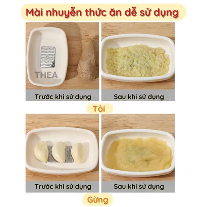 Dụng cụ bào, nạo inox đa năng bào tỏi, gừng, riềng, wasabi, củ quả nhuyễn tiện lợi - THEA
