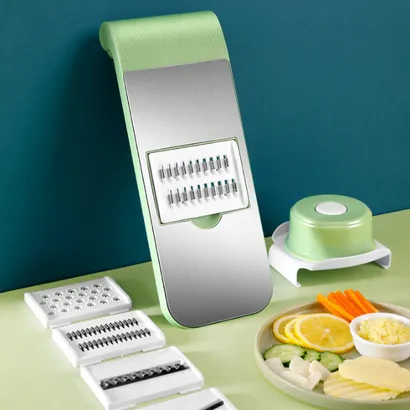 Bộ dụng cụ nạo bào sợi cắt lát rau củ quả đa năng kháng khuẩn kèm rổ 5 in 1 bảo vệ tay nhỏ gọn tiện ích –THEA kitchen