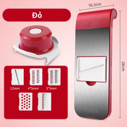 Bộ dụng cụ nạo bào sợi cắt lát rau củ quả đa năng kháng khuẩn kèm rổ 5 in 1 bảo vệ tay nhỏ gọn tiện ích –THEA kitchen