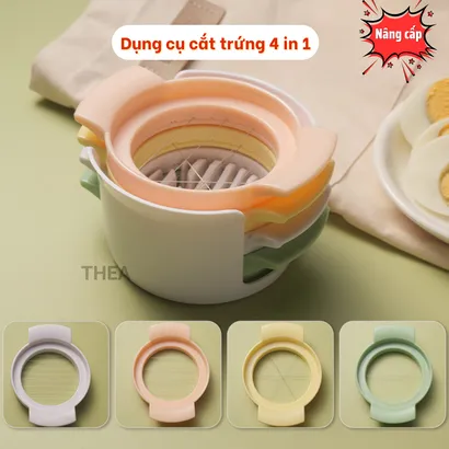 Dụng cụ cắt lát trứng luộc, trái cây mềm 4 in 1, cắt bơ, chuối, kiwi, nho, xúc xích, trái cây mềm - THEA