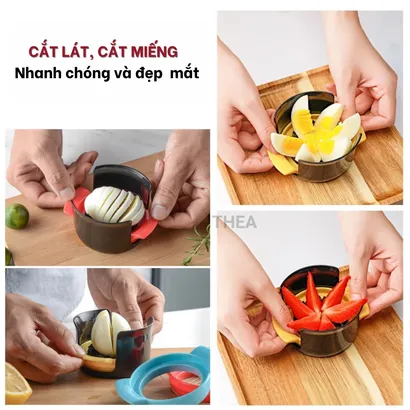 Dụng cụ cắt lát trứng luộc, trái cây mềm 4 in 1, cắt bơ, chuối, kiwi, nho, xúc xích, trái cây mềm - THEA