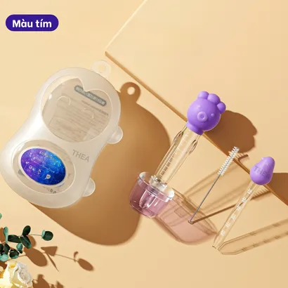 Dụng cụ cho bé uống thuốc, Ống bón thuốc, sữa cho bé, ống bơm thuốc chống sặc đầu hút silicone - THEA