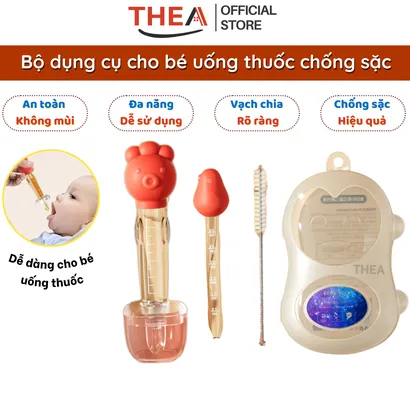 Dụng cụ cho bé uống thuốc, Ống bón thuốc, sữa cho bé, ống bơm thuốc chống sặc đầu hút silicone - THEA