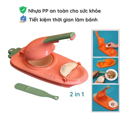 Dụng cụ làm bánh bao, dụng cụ ép bột làm há cảo hoành thánh đa năng 2 in 1 - THEA Kitchen