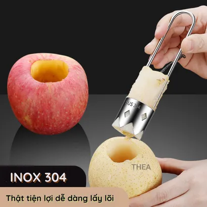 Dụng cụ lấy hạt táo, hột lê, lấy lõi ruột trái cây, củ quả inox 304 cao cấp  - THEA