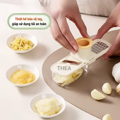 Dụng cụ nghiền tỏi, gừng, bộ nạo, bào sợi nhỏ, thái lát đa năng 3 in 1 mini kèm hộp đựng tiện lợi  - THEA
