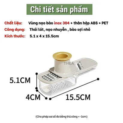 Dụng cụ nghiền tỏi, gừng, bộ nạo, bào sợi nhỏ, thái lát đa năng 3 in 1 mini kèm hộp đựng tiện lợi  - THEA