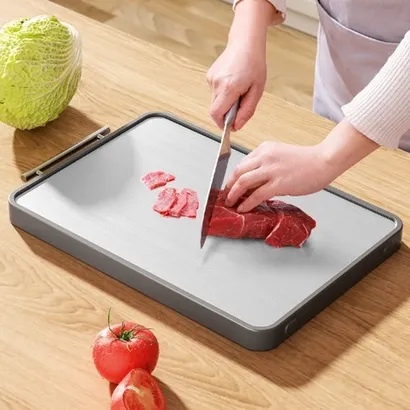 Thớt 2 mặt inox 304, gỗ mun dày kháng khuẩn cao cấp [Loại 1 chứng nhận TUV Đức] siêu bền chống nấm mốc đến 99% -THEA