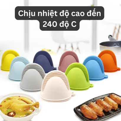 Bộ 2 miếng nhấc nồi, kẹp nhắc nồi 100% silicone, găng tay chịu nhiệt cách nhiệt - THEA KITCHEN