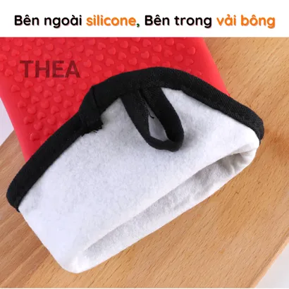 Găng tay lò nướng, bao tay silicone nấu ăn cách nhiệt, chống nóng, nhấc nồi, nướng bánh lò vi sóng - THEA