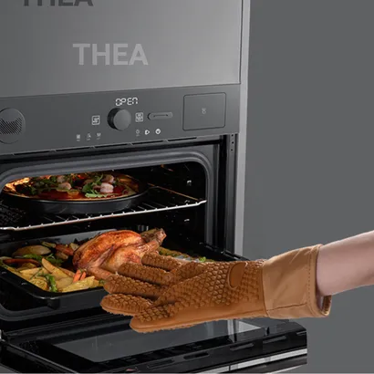 Găng tay lò nướng, bao tay silicone nấu ăn cách nhiệt, chống nóng, nhấc nồi, nướng bánh lò vi sóng - THEA