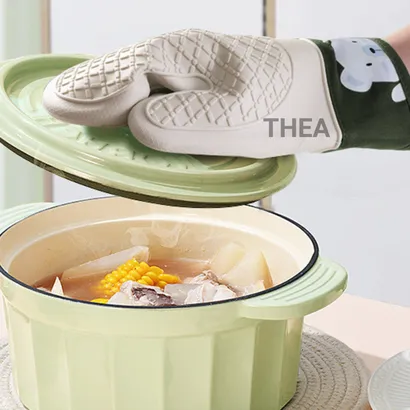 Găng tay lò nướng, bao tay silicone nấu ăn cách nhiệt, chống nóng, nhấc nồi, nướng bánh lò vi sóng - THEA