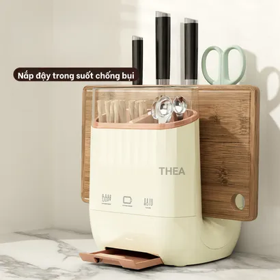 Giá để dao thớt kéo nhà bếp, Giá để đũa thìa nhà bếp, đồ đựng đũa muỗng có khay thoát nước - THEA