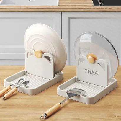 Giá đỡ nắp vung xoong nồi muỗng đũa nấu ăn, kệ gác đũa, muỗng nắp nồi tiện lợi - THEA