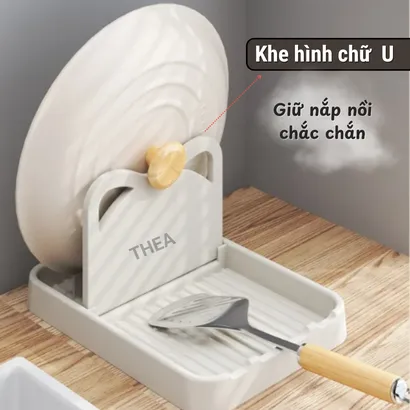 Giá đỡ nắp vung xoong nồi muỗng đũa nấu ăn, kệ gác đũa, muỗng nắp nồi tiện lợi - THEA