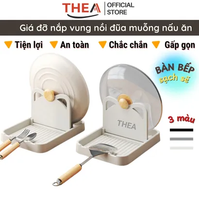 Giá đỡ nắp vung xoong nồi muỗng đũa nấu ăn, kệ gác đũa, muỗng nắp nồi tiện lợi - THEA