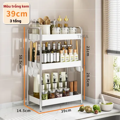 Kệ đựng gia vị nhà bếp inox đa năng 2 tầng, 3 tầng, Giá để gia vị, để đồ  nhà bếp nhỏ gọn đa kích thước - THEA
