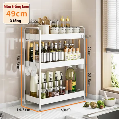 Kệ đựng gia vị nhà bếp inox đa năng 2 tầng, 3 tầng, Giá để gia vị, để đồ  nhà bếp nhỏ gọn đa kích thước - THEA