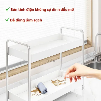 Kệ đựng gia vị nhà bếp inox đa năng 2 tầng, 3 tầng, Giá để gia vị, để đồ  nhà bếp nhỏ gọn đa kích thước - THEA