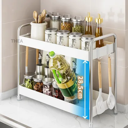 Kệ đựng gia vị nhà bếp inox đa năng 2 tầng, 3 tầng, Giá để gia vị, để đồ  nhà bếp nhỏ gọn đa kích thước - THEA