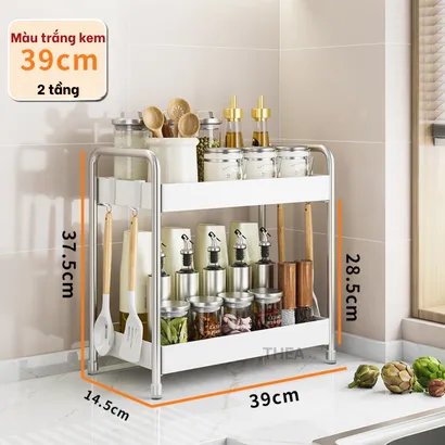 Kệ đựng gia vị nhà bếp inox đa năng 2 tầng, 3 tầng, Giá để gia vị, để đồ  nhà bếp nhỏ gọn đa kích thước - THEA