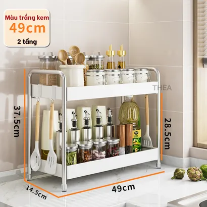 Kệ đựng gia vị nhà bếp inox đa năng 2 tầng, 3 tầng, Giá để gia vị, để đồ  nhà bếp nhỏ gọn đa kích thước - THEA