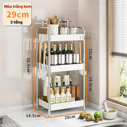 Kệ đựng gia vị nhà bếp inox đa năng 2 tầng, 3 tầng, Giá để gia vị, để đồ  nhà bếp nhỏ gọn đa kích thước - THEA