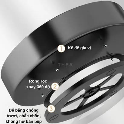Kệ đựng gia vị tròn nhà bếp 2-3 tầng xoay 360 độ, giá kệ đa năng thông minh để gia vị, mĩ phẩm, để đồ tiết kiệm không gian - THEA kitchen