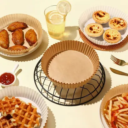 Giấy nến vàng lót cho nồi chiên không dầu chống dính không cần rửa nồi - THEA KITCHEN