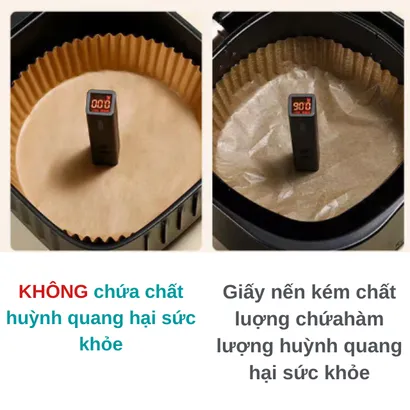 Giấy nến vàng lót cho nồi chiên không dầu chống dính không cần rửa nồi - THEA KITCHEN