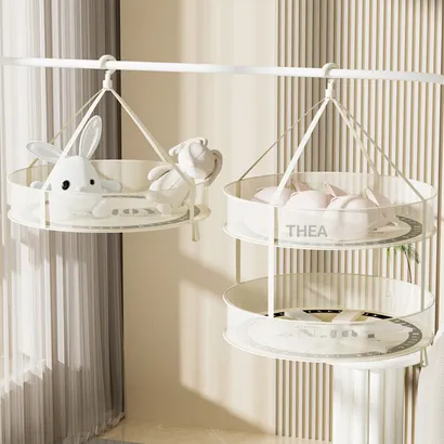 Giỏ lưới phơi quần áo, đồ lót, rổ phơi quần áo, túi lưới phơi đồ, móc treo quần áo - THEA