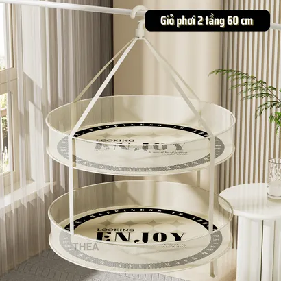 Giỏ lưới phơi quần áo, đồ lót, rổ phơi quần áo, túi lưới phơi đồ, móc treo quần áo - THEA