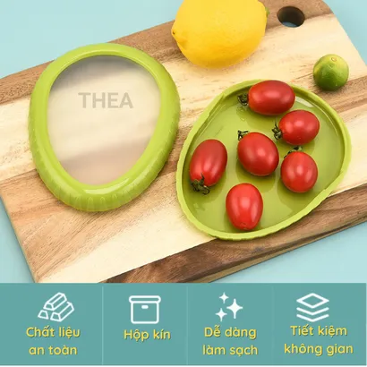 Hộp bảo quản trái cây tủ lạnh, màng bọc silicon bảo quản trái cây củ quả cắt dở - THEA