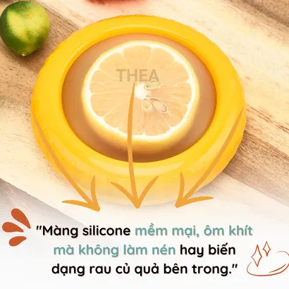 Hộp bảo quản trái cây tủ lạnh, màng bọc silicon bảo quản trái cây củ quả cắt dở - THEA
