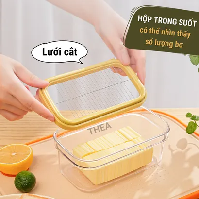 Hộp cắt đựng bơ, phô mai tủ lạnh với lưỡi cắt inox 304 tiện dụng, an toàn, sạch sẽ, dễ vệ sinh - THEA