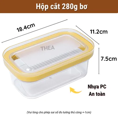 Hộp cắt đựng bơ, phô mai tủ lạnh với lưỡi cắt inox 304 tiện dụng, an toàn, sạch sẽ, dễ vệ sinh - THEA