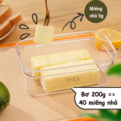 Hộp cắt đựng bơ, phô mai tủ lạnh với lưỡi cắt inox 304 tiện dụng, an toàn, sạch sẽ, dễ vệ sinh - THEA
