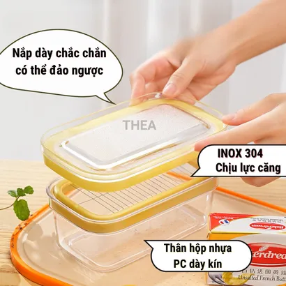 Hộp cắt đựng bơ, phô mai tủ lạnh với lưỡi cắt inox 304 tiện dụng, an toàn, sạch sẽ, dễ vệ sinh - THEA