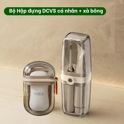Hộp đựng bàn chải, kem đánh răng, hộp đựng xà phòng, xà bông cục đi du lịch có nắp, cốc đựng kem đánh răng - THEA