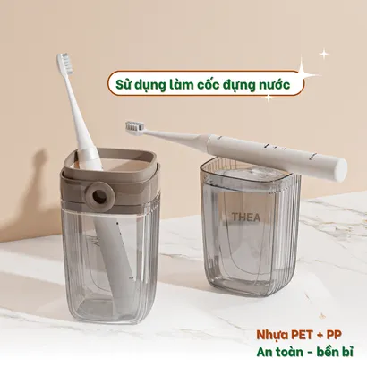 Hộp đựng bàn chải, kem đánh răng, hộp đựng xà phòng, xà bông cục đi du lịch có nắp, cốc đựng kem đánh răng - THEA