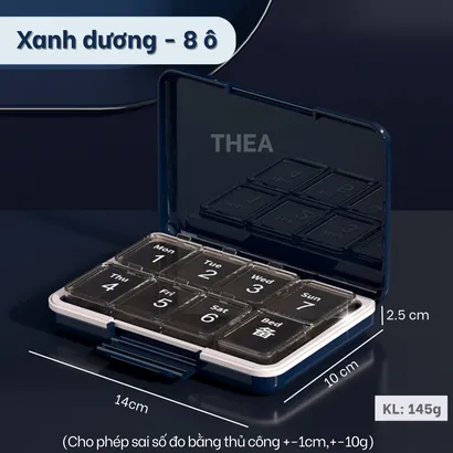 Hộp đựng chia thuốc mini, hộp đựng thuốc chia 8-24 ngăn nhỏ gọn mini cute dễ mang theo - THEA