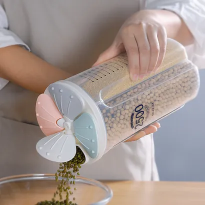 Hộp nhựa đựng ngũ cốc, thực phẩm khô chia 4 ngăn dày dặn đẹp - THEA KITCHEN