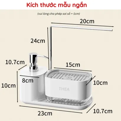 Hộp khay đựng nước rửa chén [nâng cấp 4 in 1] tự động thông minh kết hợp đựng nước rửa tay, bọt biển,cước,khăn lau- THEA