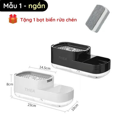 Hộp khay đựng nước rửa chén [nâng cấp 4 in 1] tự động thông minh kết hợp đựng nước rửa tay, bọt biển,cước,khăn lau- THEA