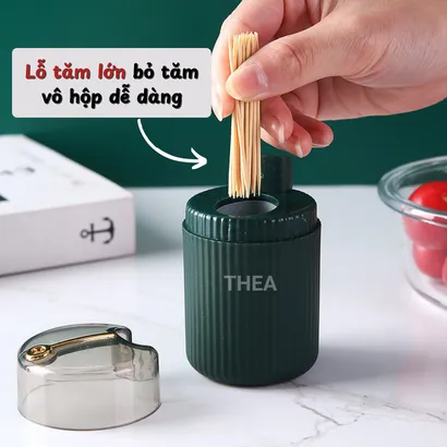 Hộp đựng tăm xỉa răng thông minh tự động bật tăm lên, lọ đựng tăm đẹp mini nhỏ gọn, tinh tế phong cách Bắc Âu