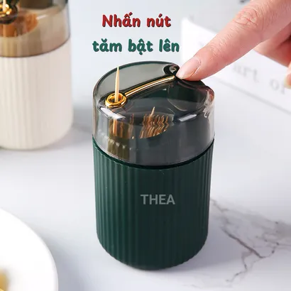 Hộp đựng tăm xỉa răng thông minh tự động bật tăm lên, lọ đựng tăm đẹp mini nhỏ gọn, tinh tế phong cách Bắc Âu