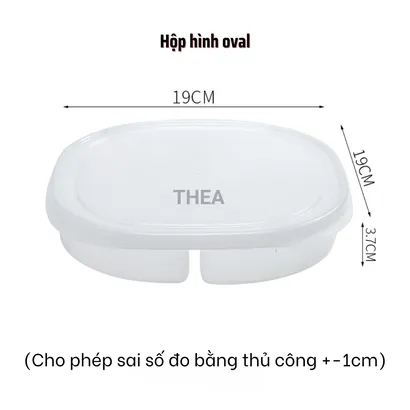 Hộp đựng thực phẩm, hộp nhựa bảo quản có nắp chia 4 ngăn đựng đồ ăn trữ đông tủ lạnh - THEA