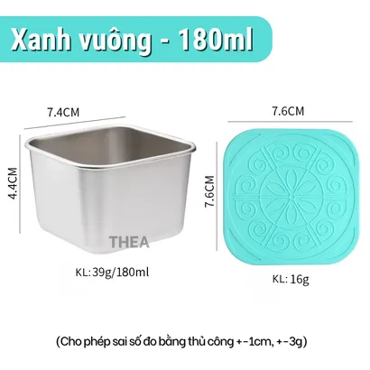 Hộp inox 304 có nắp đậy đựng nước chấm, hũ đựng nước sốt, thực phẩm, trái cây mini kín - THEA