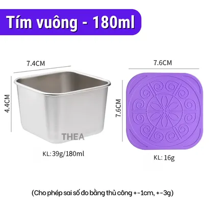 Hộp inox 304 có nắp đậy đựng nước chấm, hũ đựng nước sốt, thực phẩm, trái cây mini kín - THEA