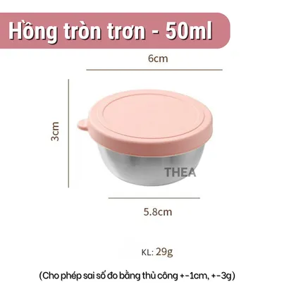 Hộp inox 304 có nắp đậy đựng nước chấm, hũ đựng nước sốt, thực phẩm, trái cây mini kín - THEA